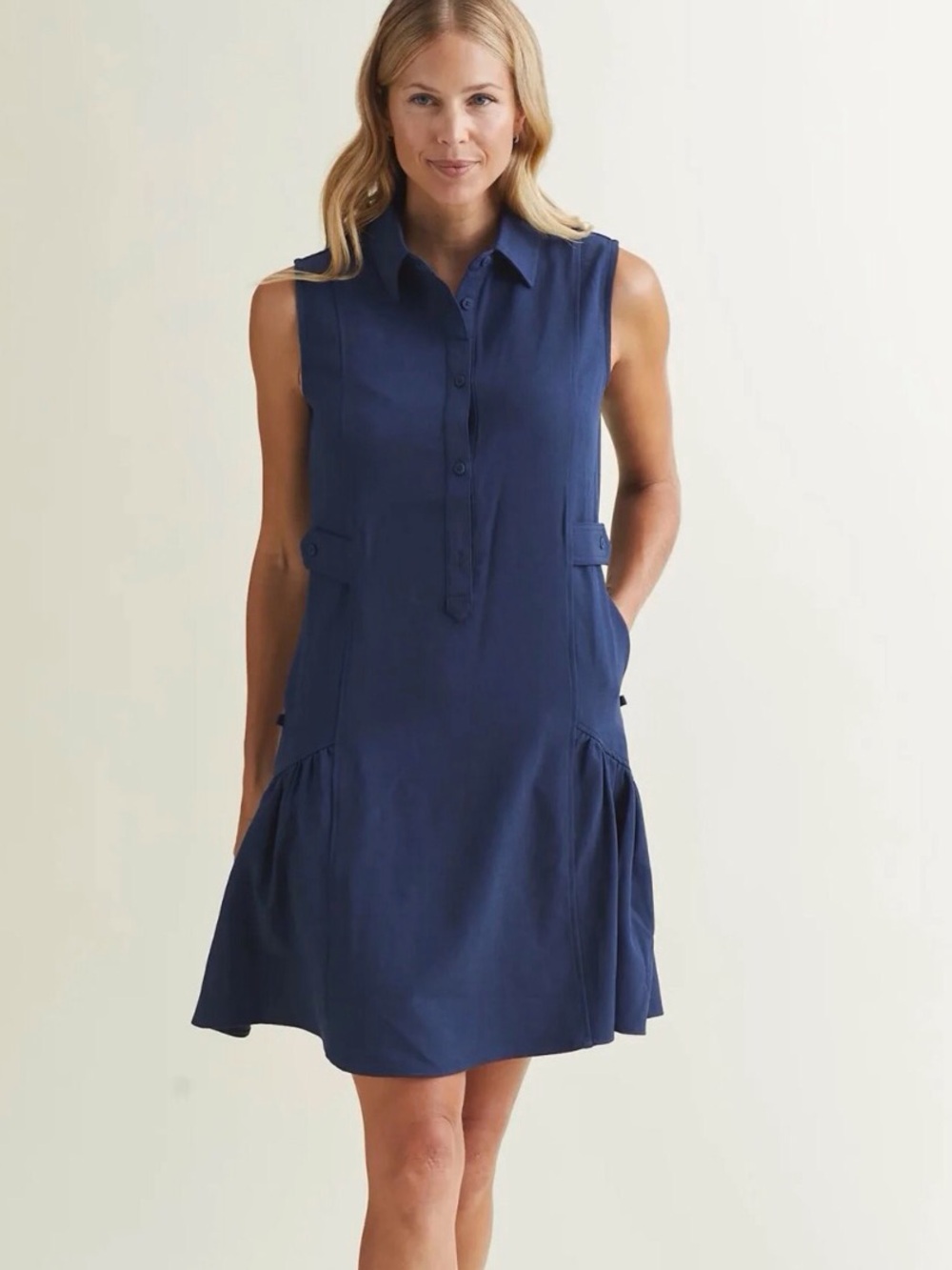 A. Putman Women’s Garden Dress in Dress Blue Sleeveless Mini  Dress Size-M NWT